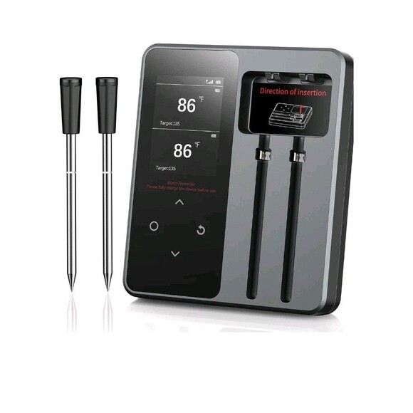 AYMDKI Wireless Meat Thermometer, Dual Probe, 600ft Range, App Control, IP67 - Picture 1 of 5